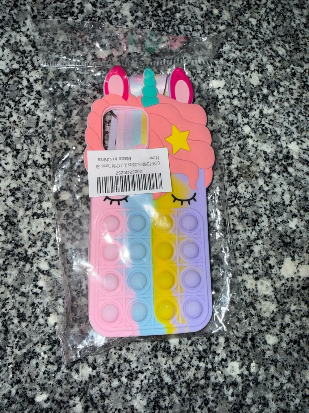 Unbranded Pink Purple Blue Yellow Unicorn Pop-It Silicone Phone Case IPhone 13Pr